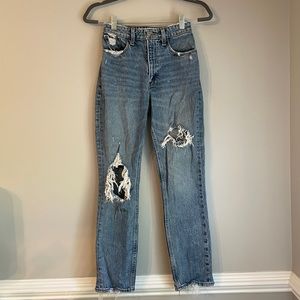 Abercrombie Ripped High Rise Mom Jeans